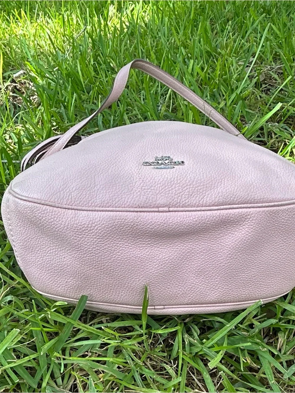 Coach Pebbled Sutton Leather Hobo Bag - Light Pink